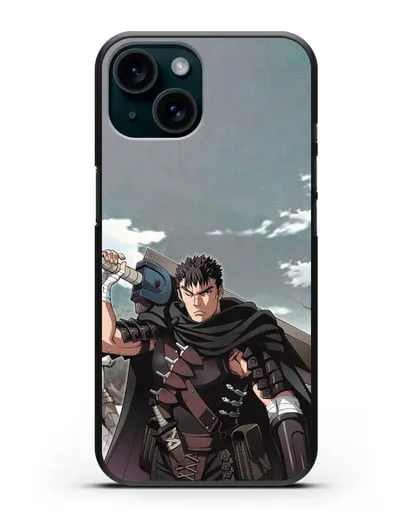 Чехол аниме Берсерк - Гатс силиконовый для iPhone 15