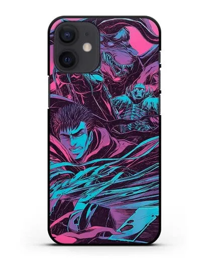 Чехол аниме Берсерк - Гатс против монстров силиконовый для iPhone 12 mini