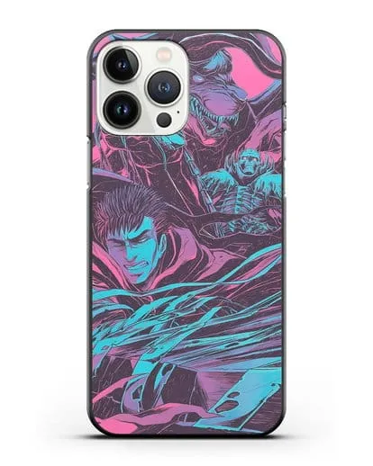 Чехол аниме Берсерк - Гатс против монстров силиконовый для iPhone 13 Pro Max