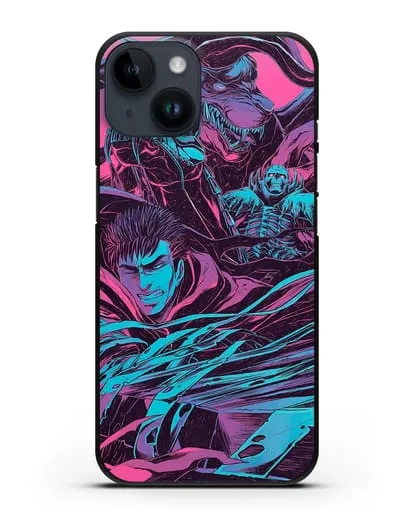 Чехол аниме Берсерк - Гатс против монстров силиконовый для iPhone 14