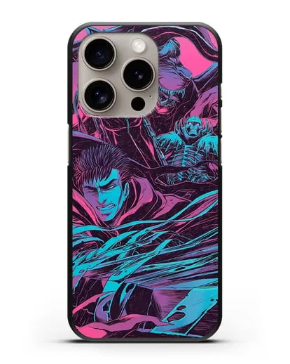 Чехол аниме Берсерк - Гатс против монстров силиконовый для iPhone 15 Pro