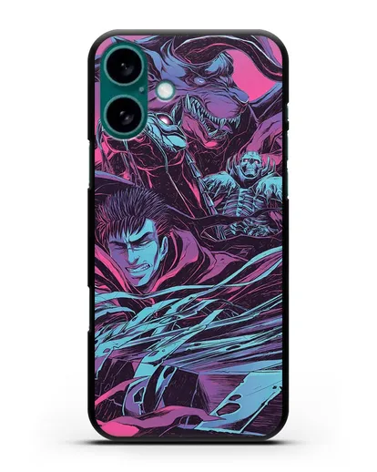 Чехол аниме Берсерк - Гатс против монстров силиконовый для iPhone 16 Plus