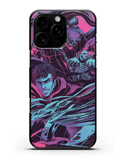 Чехол аниме Берсерк - Гатс против монстров силиконовый для iPhone 16 Pro Max