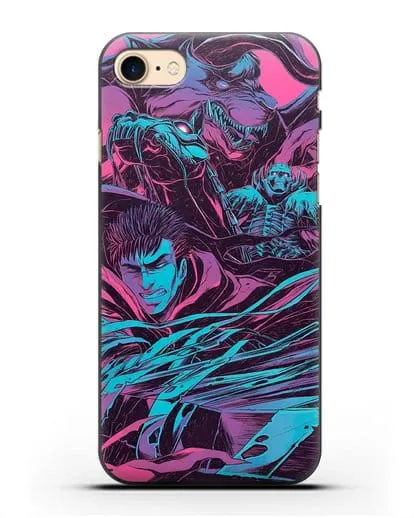 Чехол аниме Берсерк - Гатс против монстров силиконовый для iPhone 8