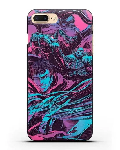 Чехол аниме Берсерк - Гатс против монстров силиконовый для iPhone 7 Plus
