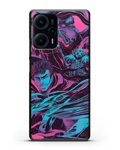 Чехол аниме Берсерк - Гатс против монстров силиконовый для Xiaomi Poco F5