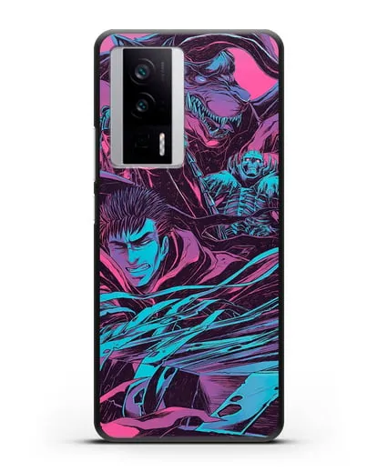 Чехол аниме Берсерк - Гатс против монстров силиконовый для Xiaomi Poco F5 Pro