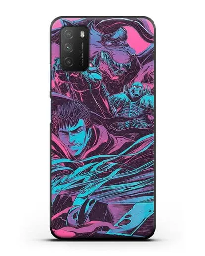 Чехол аниме Берсерк - Гатс против монстров силиконовый для Xiaomi Poco M3