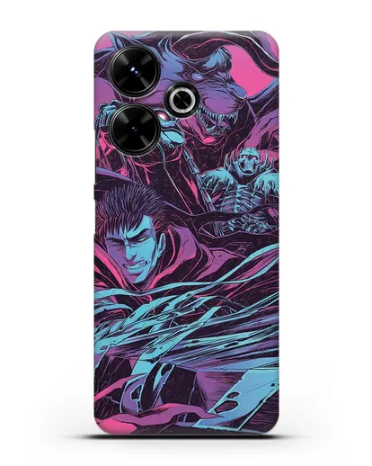 Чехол аниме Берсерк - Гатс против монстров силиконовый для Xiaomi Poco M6