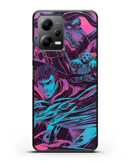 Чехол аниме Берсерк - Гатс против монстров силиконовый для Xiaomi Poco X5