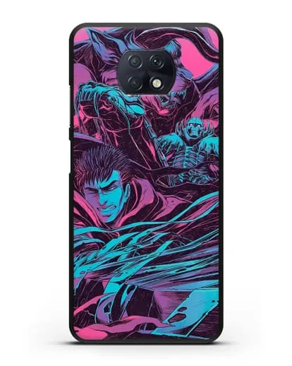 Чехол аниме Берсерк - Гатс против монстров силиконовый для Xiaomi Redmi Note 9T