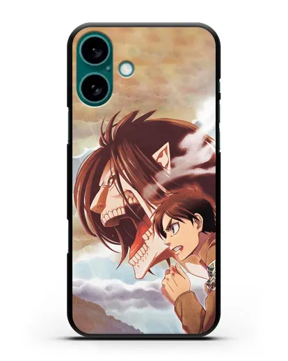 Чехол аниме Атака Титанов - Эрен в ярости силиконовый для iPhone 16 Plus