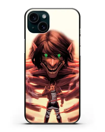 Чехол аниме Атака Титанов - Превращение силиконовый для iPhone 15 Plus
