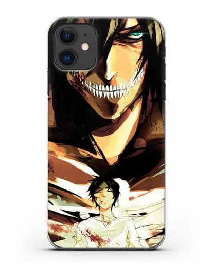 Чехол аниме Атака Титанов - Эрен-титан силиконовый для iPhone 11