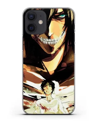 Чехол аниме Атака Титанов - Эрен-титан силиконовый для iPhone 12 mini