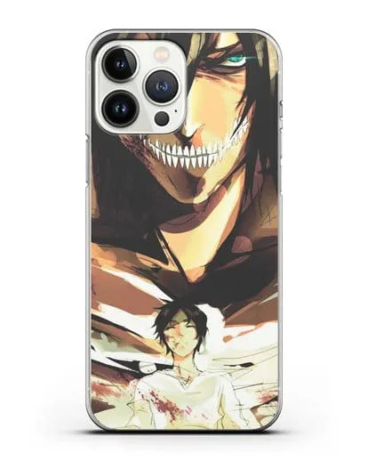 Чехол аниме Атака Титанов - Эрен-титан силиконовый для iPhone 13 Pro Max