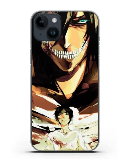 Чехол аниме Атака Титанов - Эрен-титан силиконовый для iPhone 14 Plus