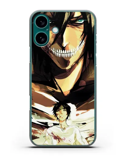 Чехол аниме Атака Титанов - Эрен-титан силиконовый для iPhone 16 Plus