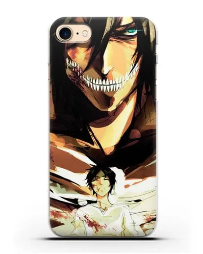 Чехол аниме Атака Титанов - Эрен-титан силиконовый для iPhone 7