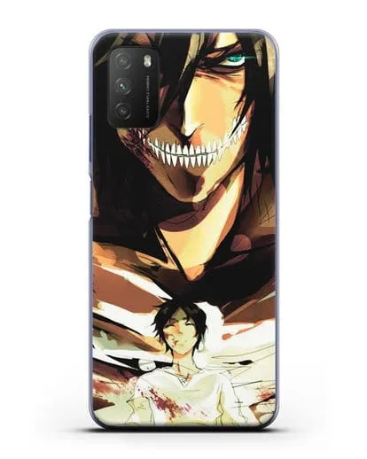 Чехол аниме Атака Титанов - Эрен-титан силиконовый для Xiaomi Poco M3