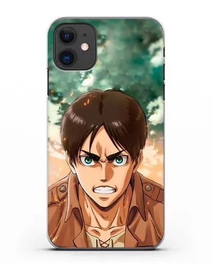 Чехол аниме Атака Титанов - Эрен силиконовый для iPhone 11