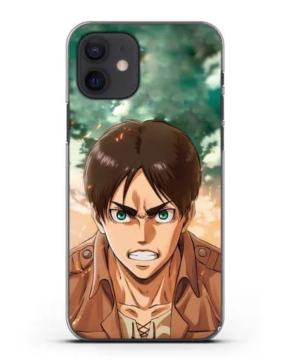 Чехол аниме Атака Титанов - Эрен силиконовый для iPhone 12