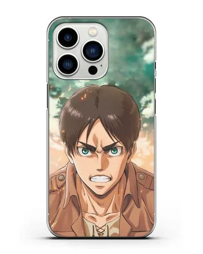 Чехол аниме Атака Титанов - Эрен силиконовый для iPhone 13 Pro