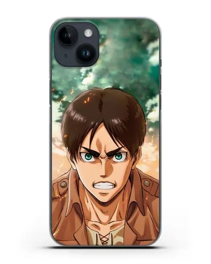Чехол аниме Атака Титанов - Эрен силиконовый для iPhone 14 Plus