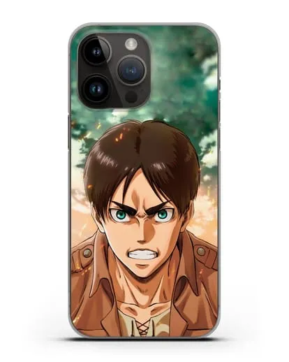 Чехол аниме Атака Титанов - Эрен силиконовый для iPhone 14 Pro Max