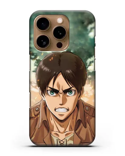 Чехол аниме Атака Титанов - Эрен силиконовый для iPhone 16 Pro