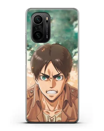 Чехол аниме Атака Титанов - Эрен силиконовый для Xiaomi Poco F3