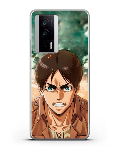 Чехол аниме Атака Титанов - Эрен силиконовый для Xiaomi Poco F5 Pro