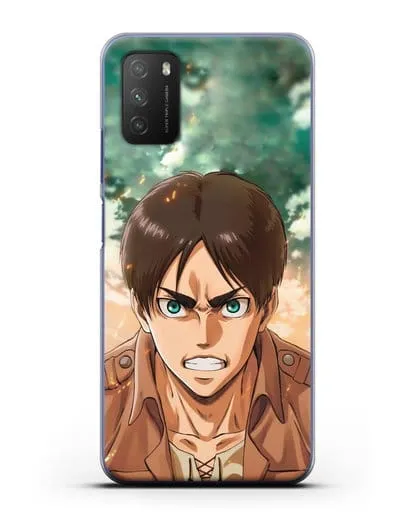 Чехол аниме Атака Титанов - Эрен силиконовый для Xiaomi Poco M3
