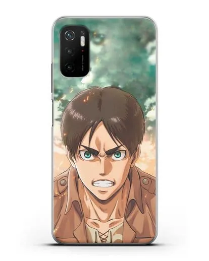 Чехол аниме Атака Титанов - Эрен силиконовый для Xiaomi Poco M3 Pro