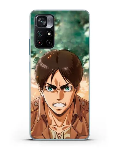 Чехол аниме Атака Титанов - Эрен силиконовый для Xiaomi Poco M4 Pro 5G