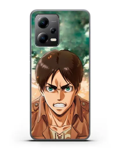 Чехол аниме Атака Титанов - Эрен силиконовый для Xiaomi Poco X5