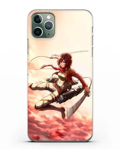 Чехол аниме Атака Титанов - Микаса в небе силиконовый для iPhone 11 Pro Max