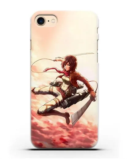 Чехол аниме Атака Титанов - Микаса в небе силиконовый для iPhone 7