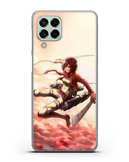 Чехол аниме Атака Титанов - Микаса в небе силиконовый для Samsung Galaxy M53 [SM-M536]