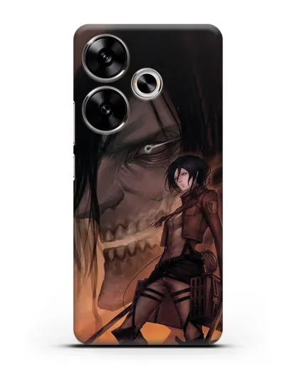 Чехол аниме Атака Титанов - Микаса и Эрен силиконовый для Xiaomi Poco F6