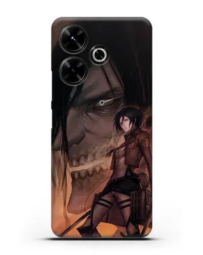 Чехол аниме Атака Титанов - Микаса и Эрен силиконовый для Xiaomi Poco M6