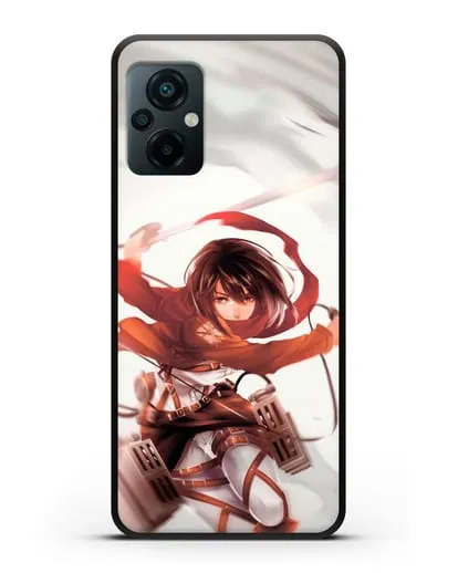 Чехол аниме Атака Титанов - Микаса в бою силиконовый для Xiaomi Poco M5