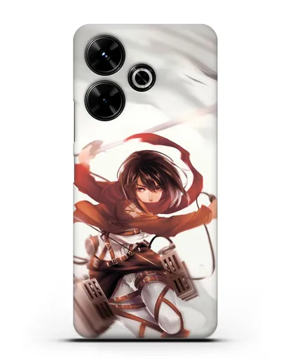 Чехол аниме Атака Титанов - Микаса в бою силиконовый для Xiaomi Poco M6