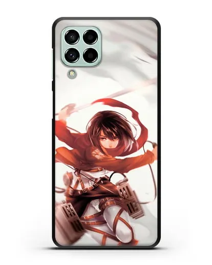 Чехол аниме Атака Титанов - Микаса в бою силиконовый для Samsung Galaxy M53 [SM-M536]