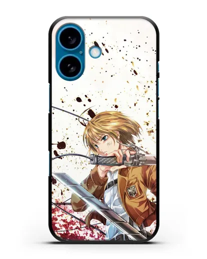 Чехол аниме Атака Титанов - Армин в бою силиконовый для iPhone 16