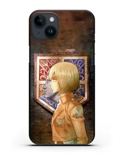 Чехол аниме Атака Титанов - Армин и стена Роза силиконовый для iPhone 14 Plus