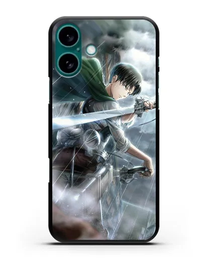 Чехол аниме Атака Титанов - Леви Акерман силиконовый для iPhone 16 Plus
