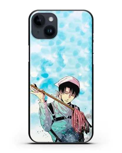 Чехол аниме Атака Титанов - Леви-уборщик силиконовый для iPhone 14 Plus