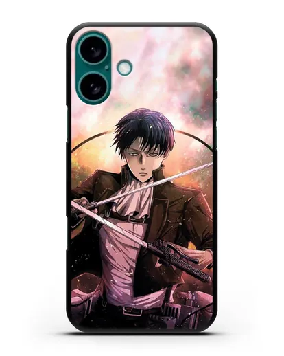 Чехол аниме Атака Титанов - Капитан Леви силиконовый для iPhone 16 Plus