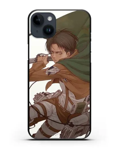 Чехол аниме Атака Титанов - Леви в бою силиконовый для iPhone 14 Plus